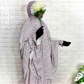 Aline abaya with flower sleeves and khimar set